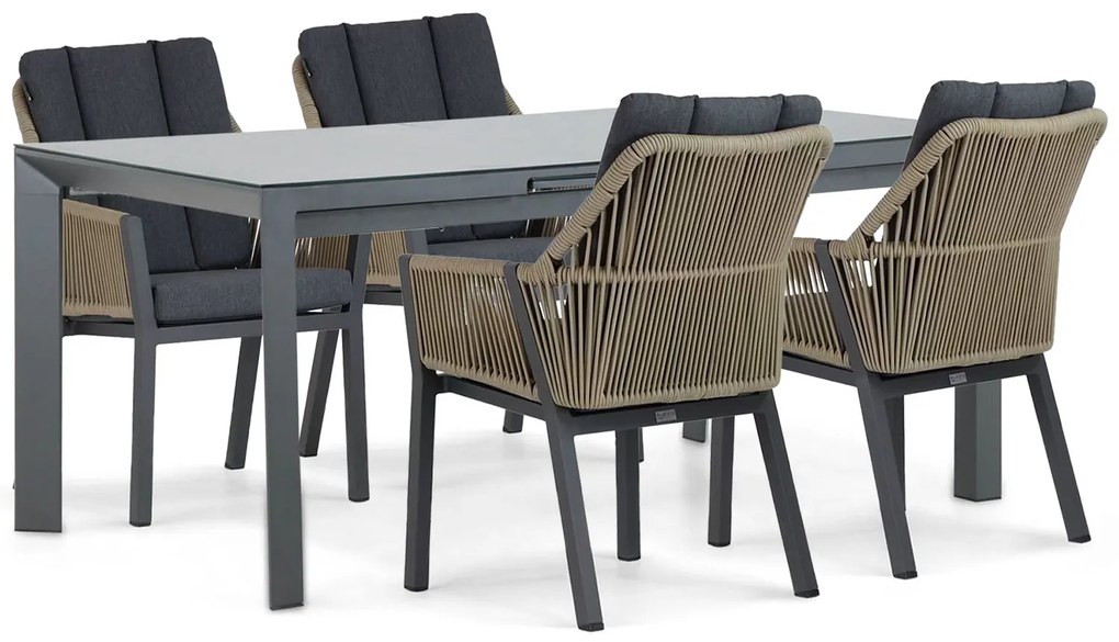 Tuinset 4 personen 180 cm Aluminium/rope Taupe Lifestyle Garden Furniture Verona/Alicante