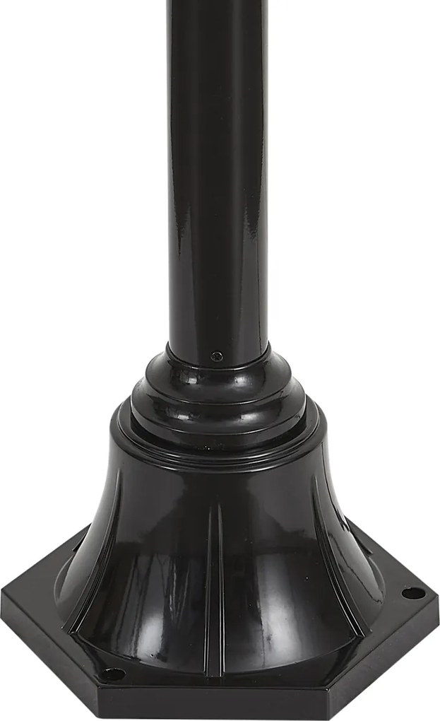 Moderne buitenlamp zwart met koper 235cm 3-lichts IP44 - Kansas