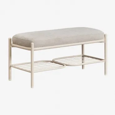 Anisa Gestoffeerde Bank 90 Cm Tapioca Beige & Chenille Gebroken Wit - Sklum