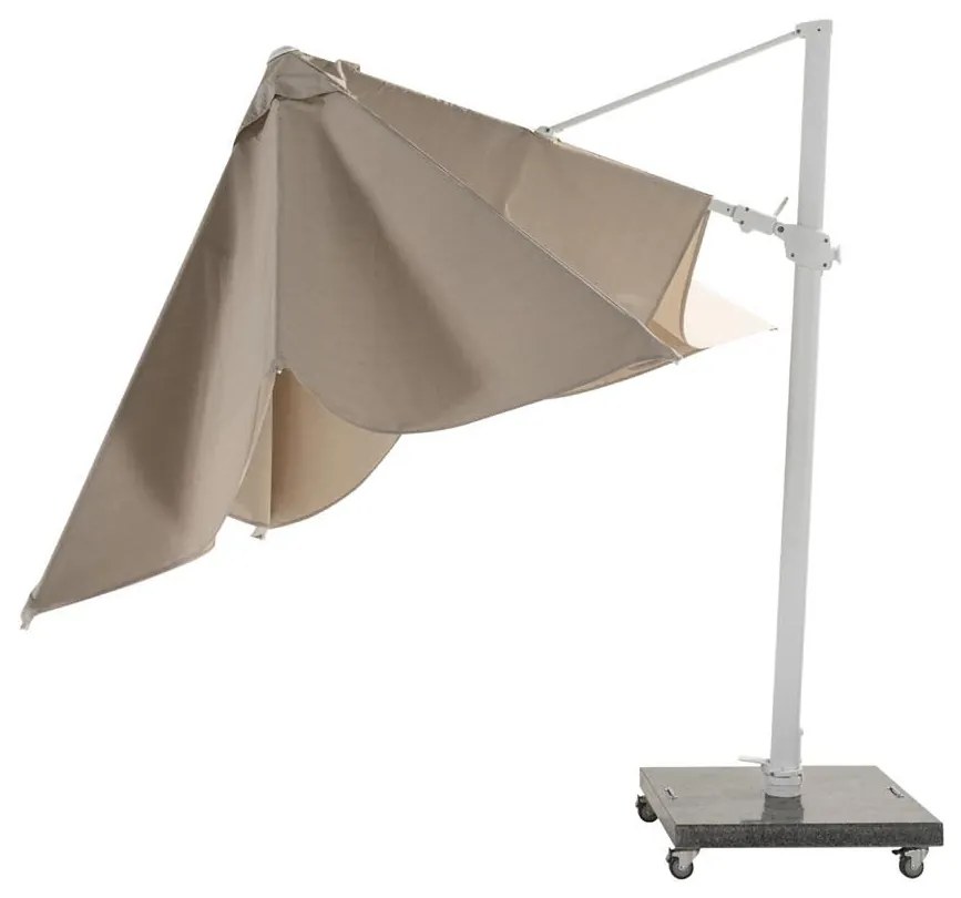 4 Seasons Outdoor Siesta PREMIUM 300 x 300 cm parasol zand doek met wit frame Parasol   houtkleur weerbestendig