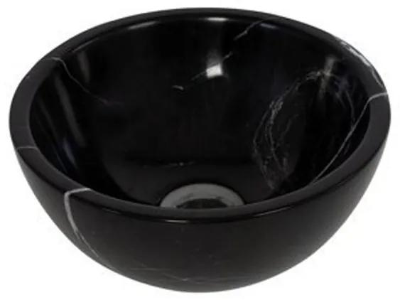 Plieger Mini Round waskom - 26x26x12cm - marmer zwart 1304091