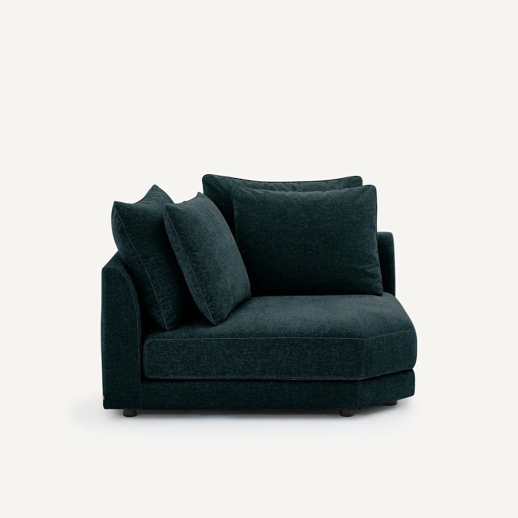 Modulair hoekbank in chenille fluweel, TIBERIO