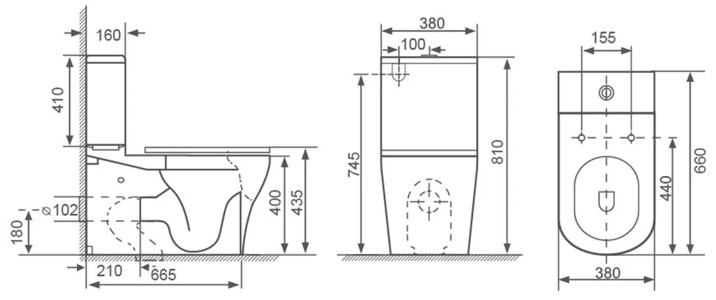 Sapho Bello randloos toilet wit 38x81x66cm