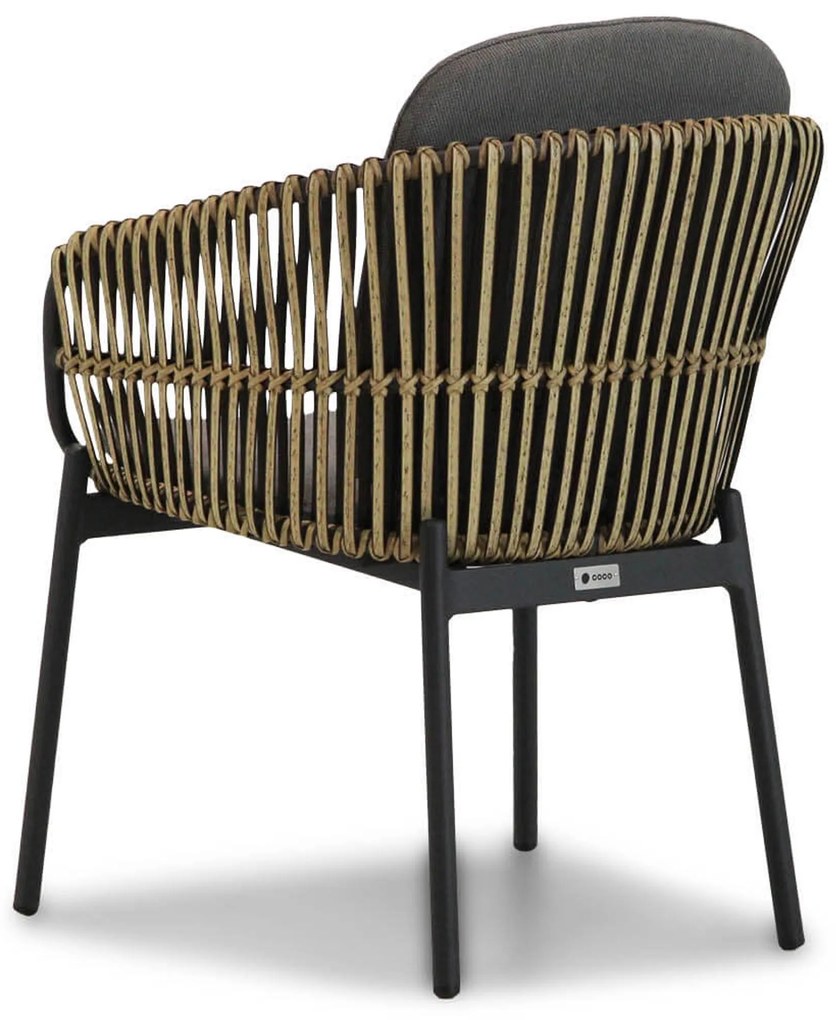 Tuinset 6 personen 240 cm Aluminium/wicker Taupe Coco Nathan/Diogo