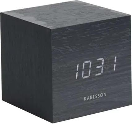 Karlsson alarmklok Cube black - wit LED - Leen Bakker
