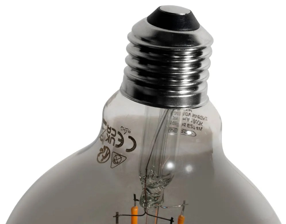Set van 5 E27 3-staps dimbaar LED lampen smoke G95 4W 200 lm 1900K