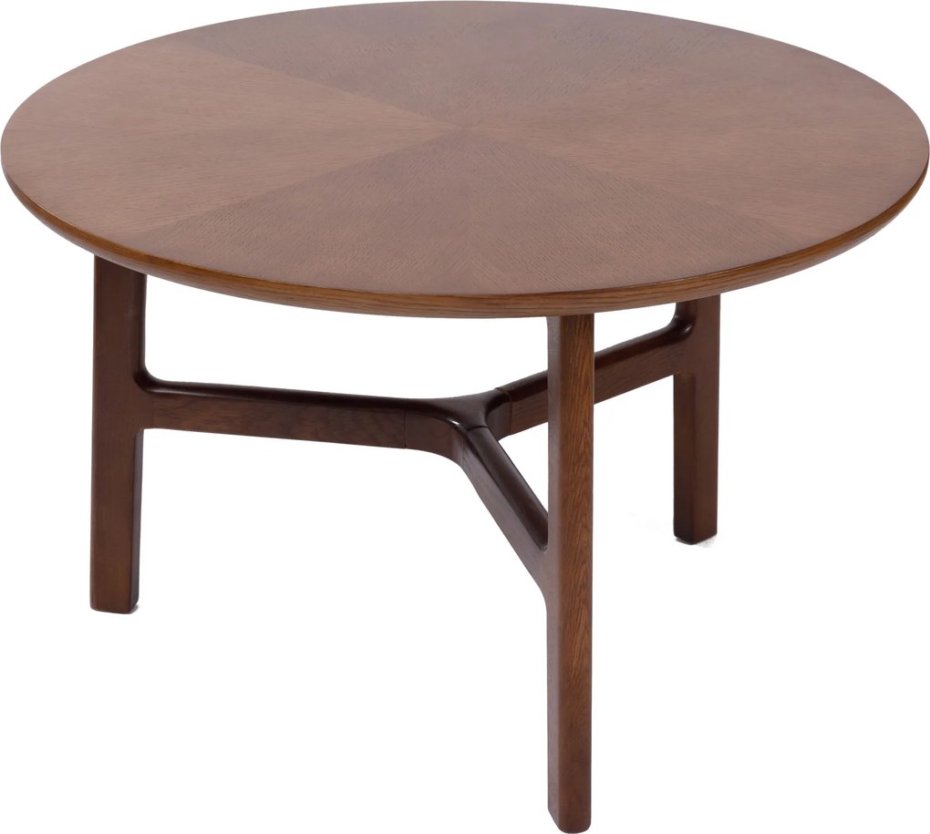 Mazzoni BELLUNO Naturel Noten (Donkerbruin) - HOUTEN SALONTAFEL Ø65 cm ROND MODERN CLASSIC