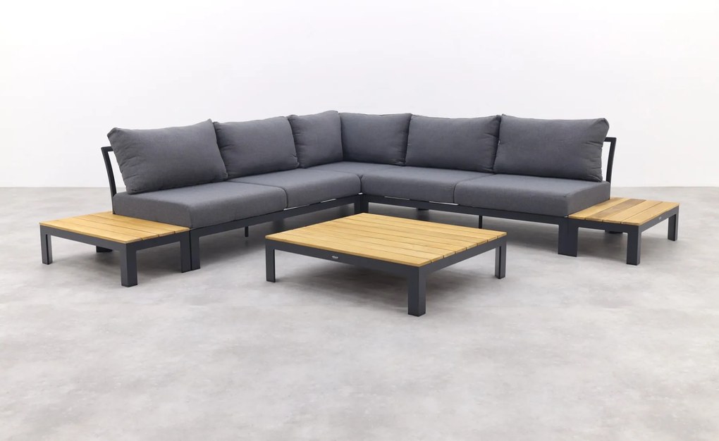 Avalounge loungeset - Aluminium/teakhout - 5 persoons
