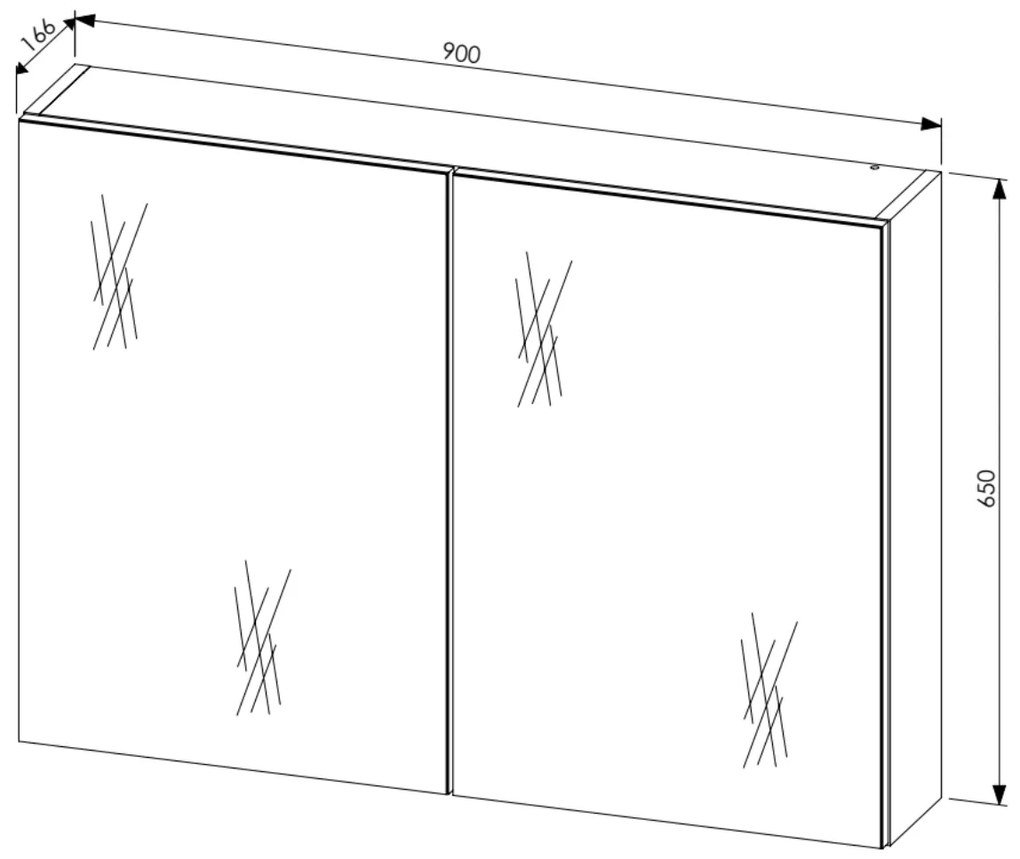 Comad Leonardo FSC spiegelkast 90cm wit