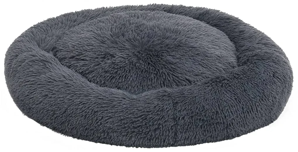 vidaXL Honden-/kattenkussen wasbaar 50x50x12 cm pluche donkergrijs