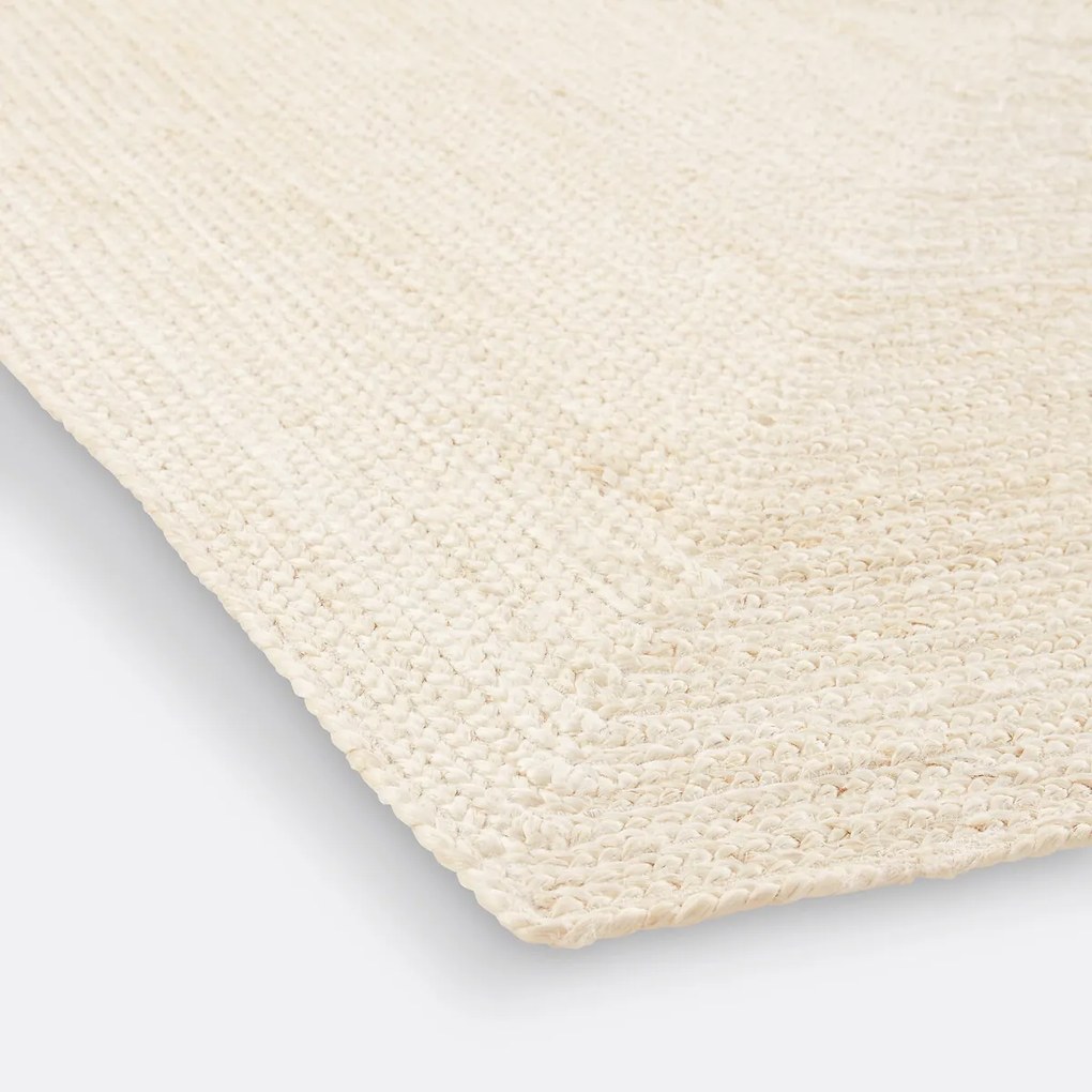 Vierkant vloerkleed in bleached jute, Aftas