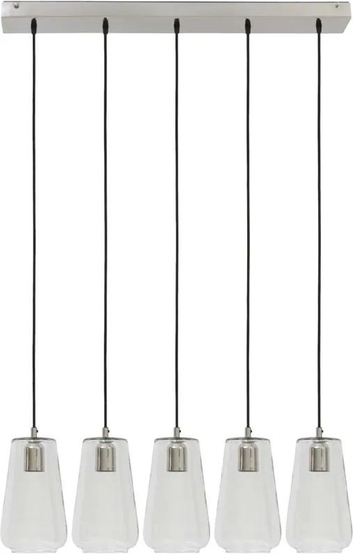 Hanglamp KHYRA - glas nikkel - 5-lichtpunten - L