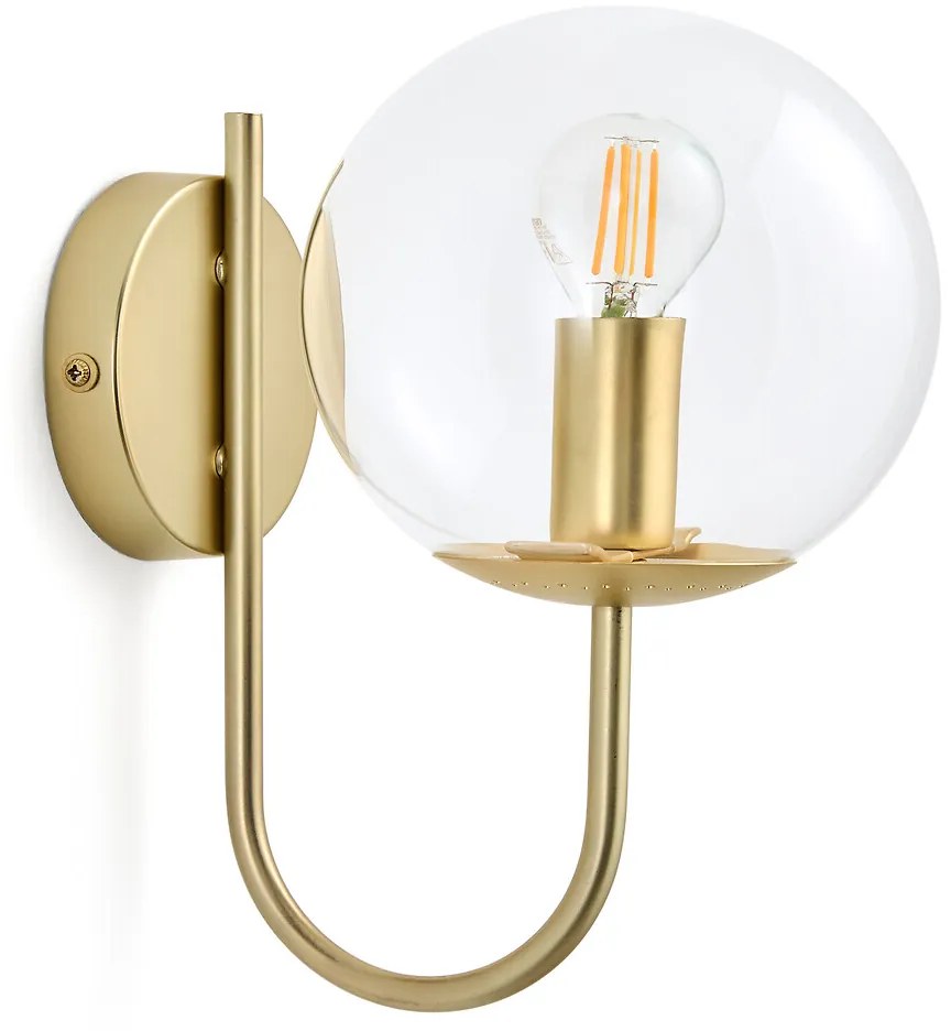 Wandlamp in messing en glas, Moricio
