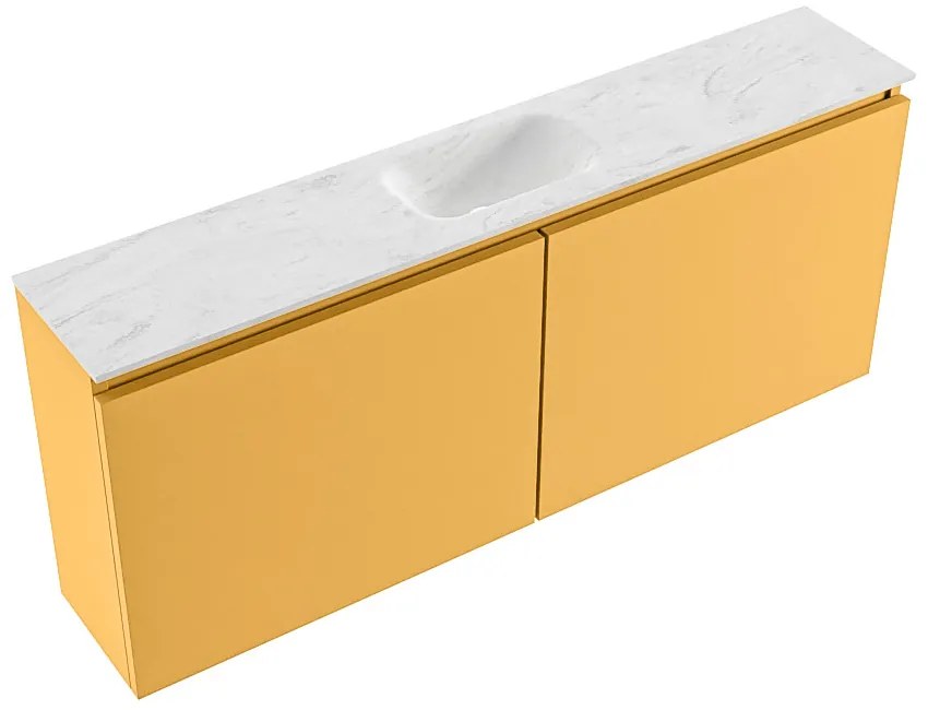 Mondiaz Ture DLux toiletmeubel 120cm ocher met wastafel opalo midden zonder kraangat