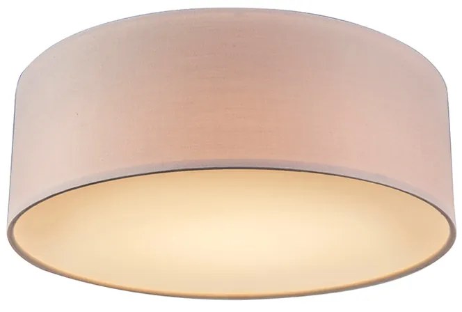 Stoffen Plafondlamp roze 30 cm incl. LED - Drum LED Modern rond Binnenverlichting Lamp