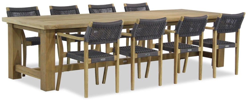 Tuinset 8 personen 300 cm Rope Grijs Lifestyle Garden Furniture Dallas/Fourmile