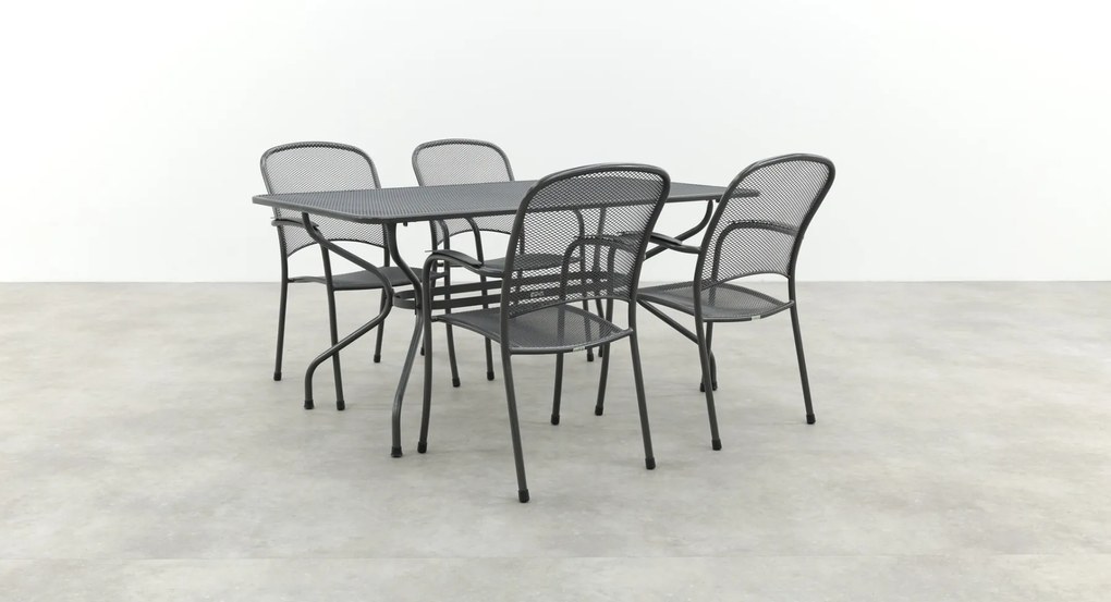 Royal Garden Carlo stapelbare tuinset strekmetaal 160x90 cm.