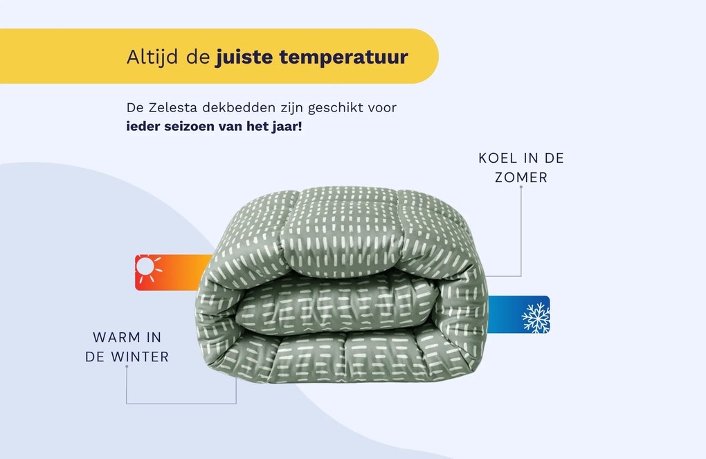Zelesta Wonderbed Olive Stitches - Dekbed zonder overtrek – Bij Swiss Sense