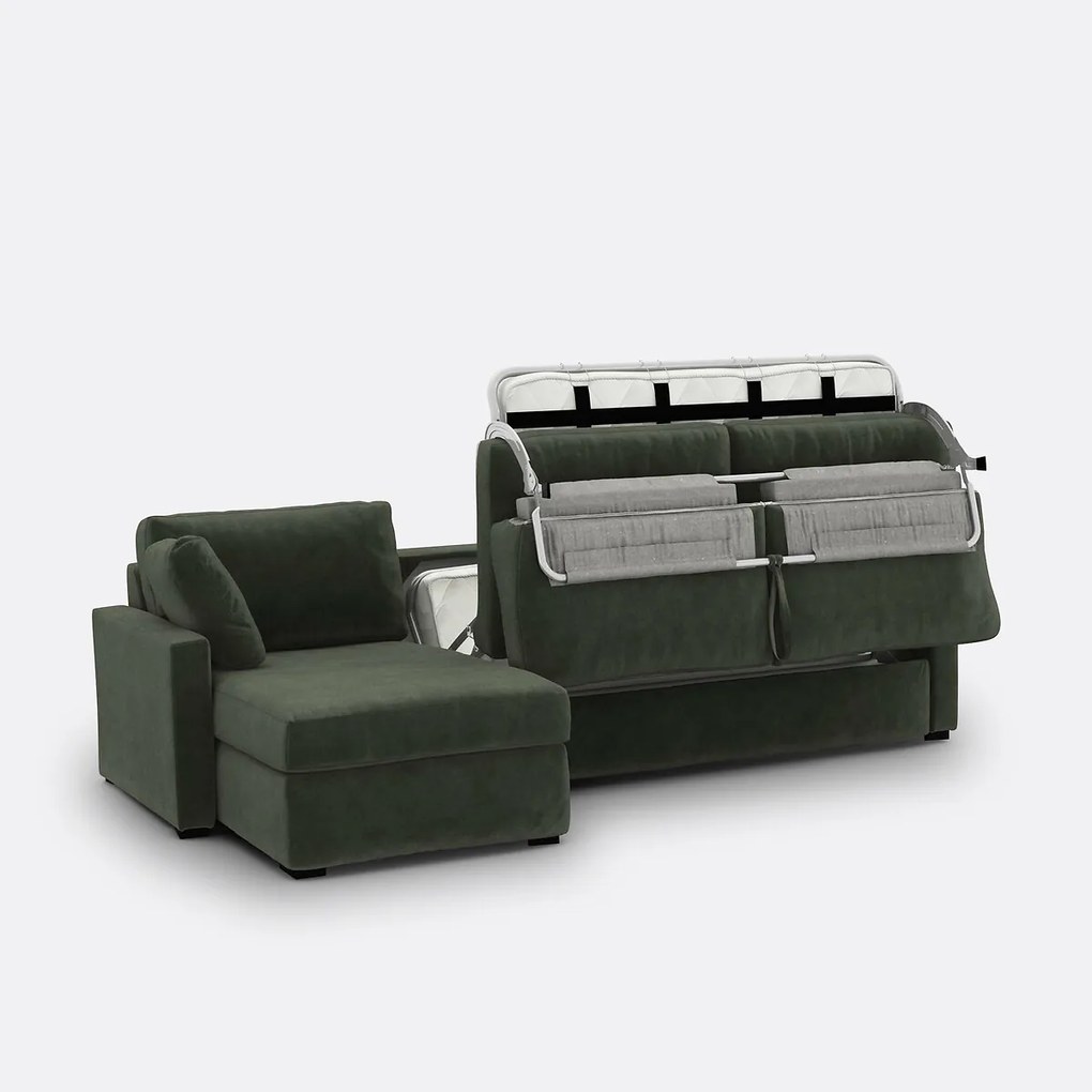 4-zits hoekbank, omvormbaar, fluweel, schuim, TIMOR