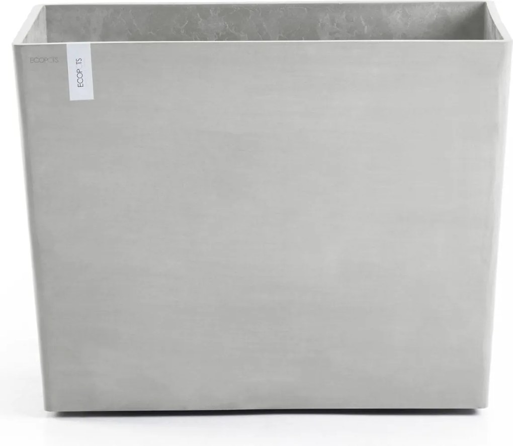 Ecopots plantenbak Paris Wheels 85- Rechthoekig - White Grey - 85,2 x 39,5 x H65,8 cm
