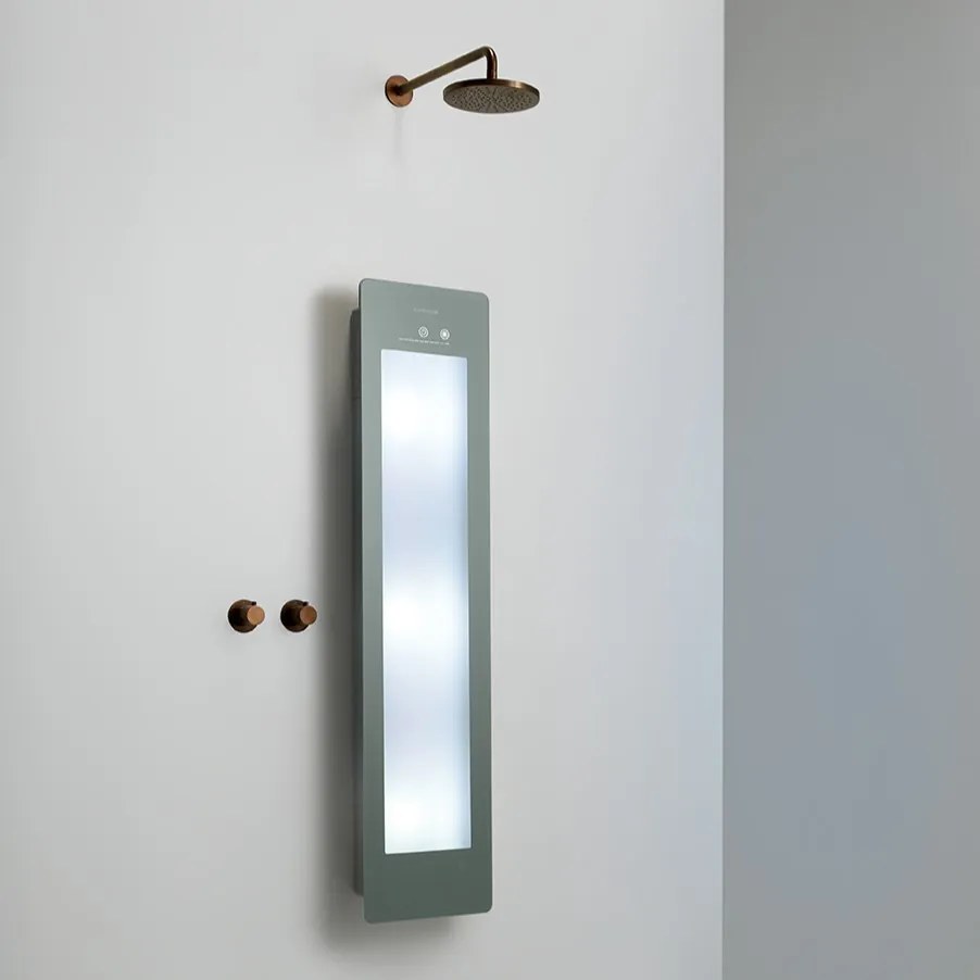 Sunshower Round Plus Medium Organic Grey infraroodlamp en UV 33x140x10cm opbouw