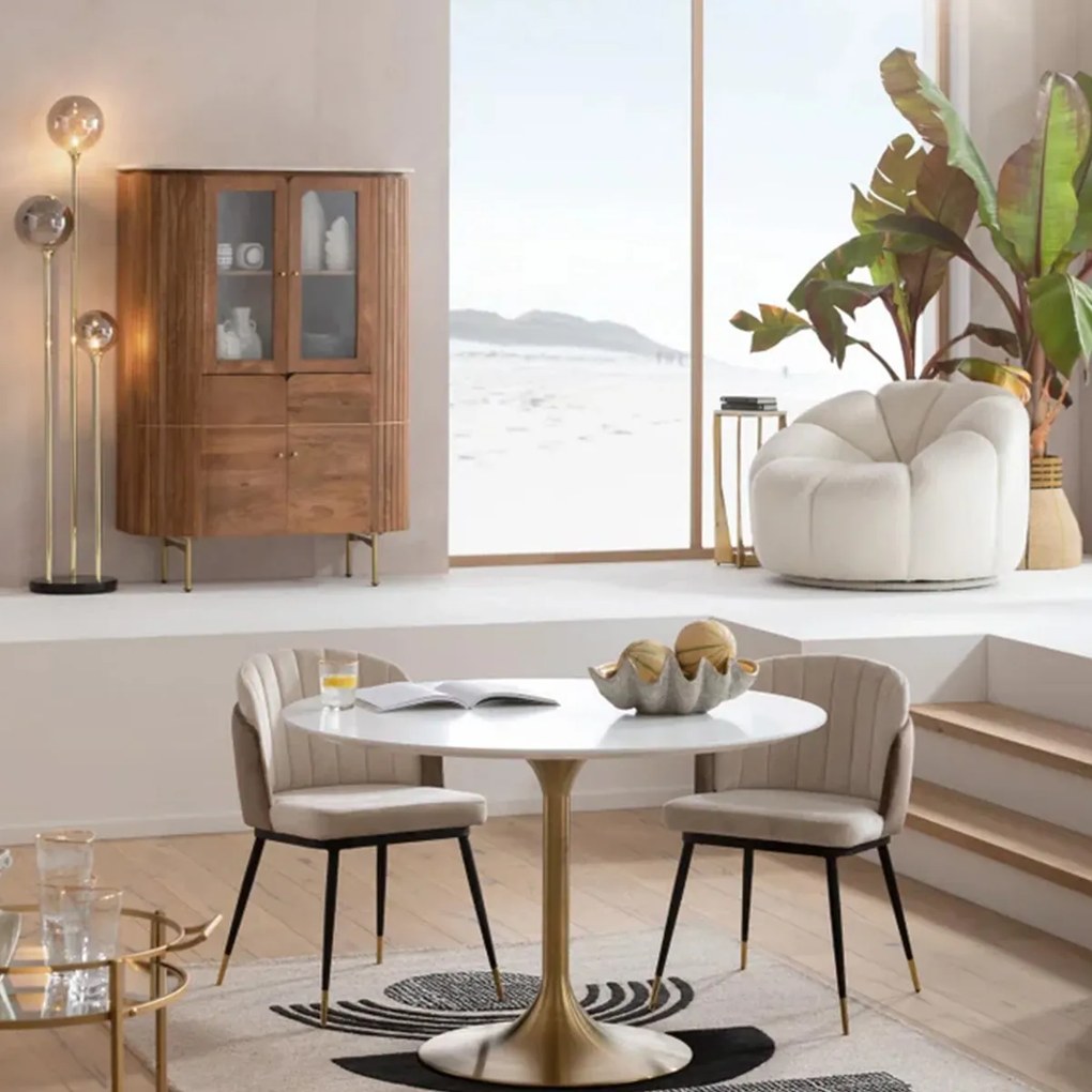 Ovale Buffetkast Mangohout - 100x42x145cm.