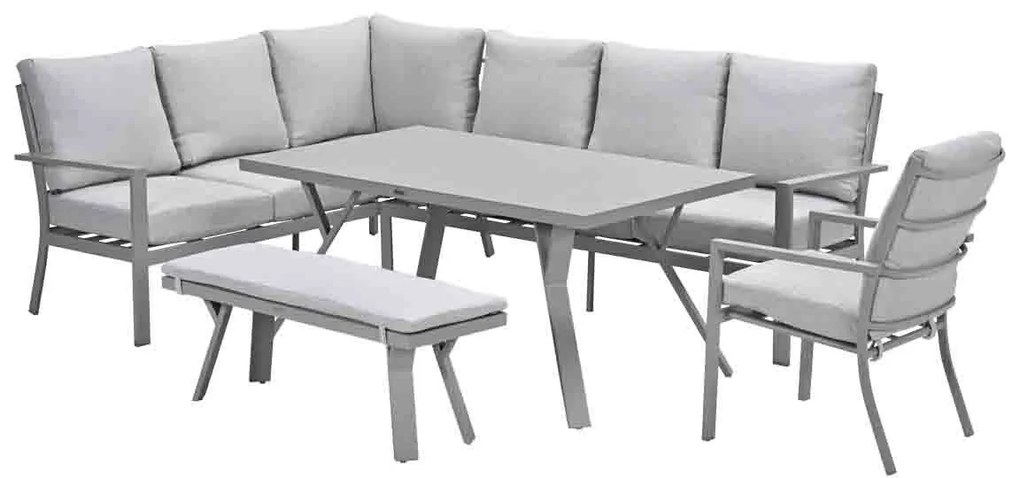 Garden Impressions Senja lounge dining set 5-delig links incl. stoel - valley sand
