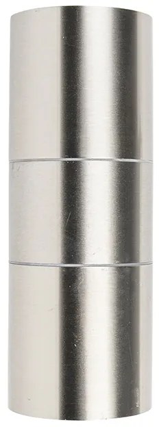 Buitenwandlamp staal 2-lichts IP44  - Duo