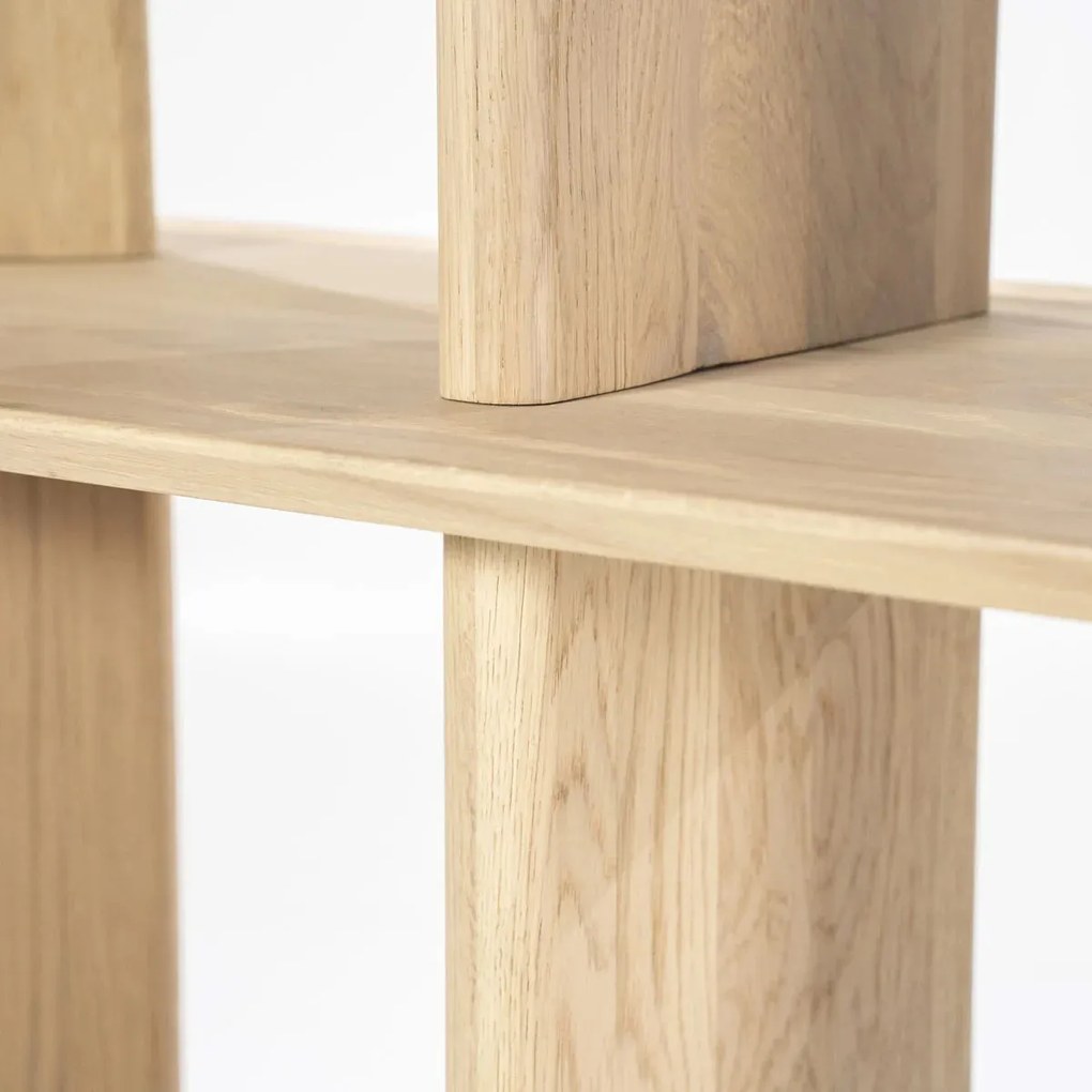 Open Wandkast Eikenhout Naturel - 180x40x180cm.