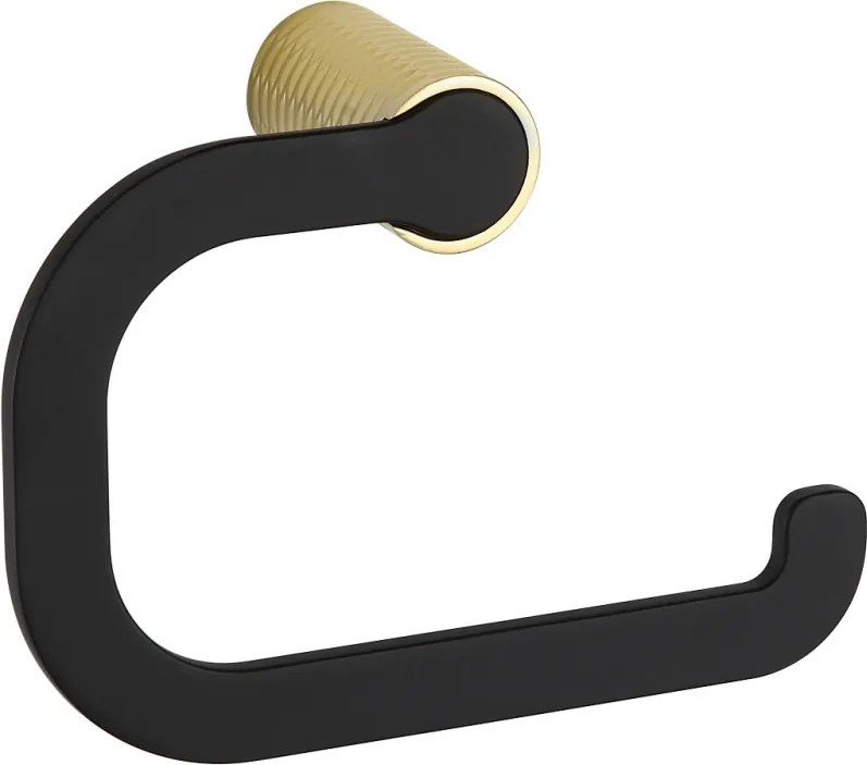 Mexen Base toiletrolhouder, zwart/goud - 7088233-57
