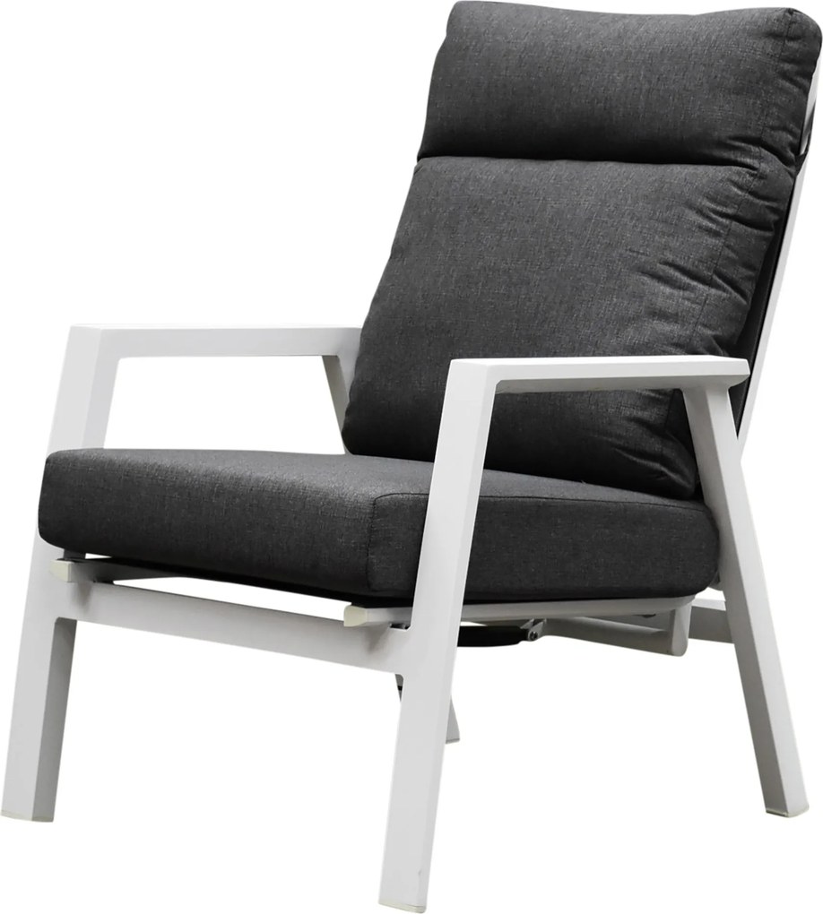 Vegas lounge tuinstoel verstelbaar aluminium wit