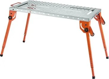 VEVOR Opvouwbare lastafel 533x1118mm, draagvermogen 226 kg, werktafel met 4-traps hoogteverstelling, werkbank met 6 gereedschapssleuven en 16 mm bevestigingsgaten voor het repareren van gelaste constructies
