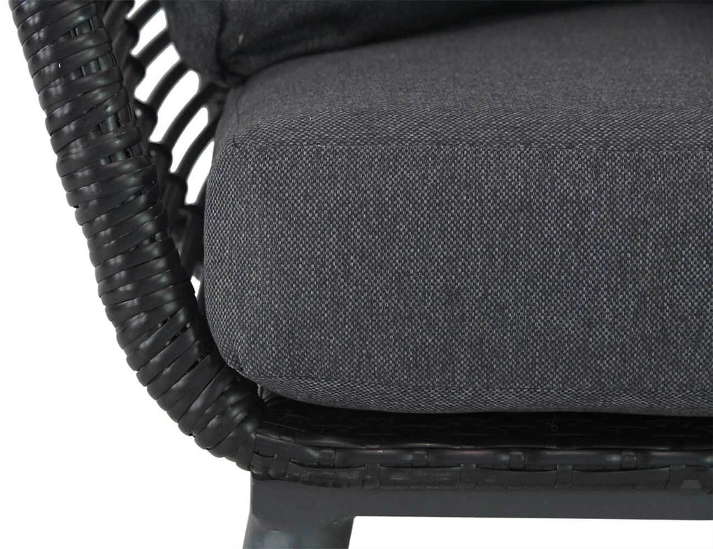 Stoel en Bank Loungeset 4 personen Aluminium/wicker Zwart Coco Coco Leonardo