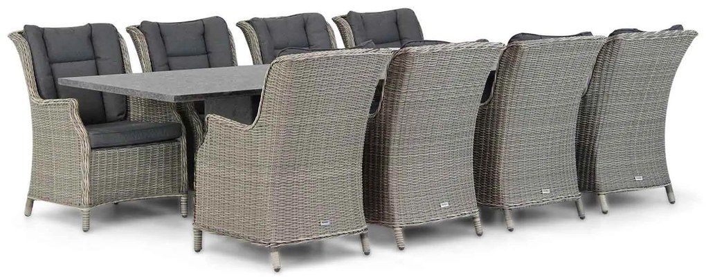 Tuinset 8 personen 300 cm Wicker Grijs Garden Collections Aberdeen/Graniet