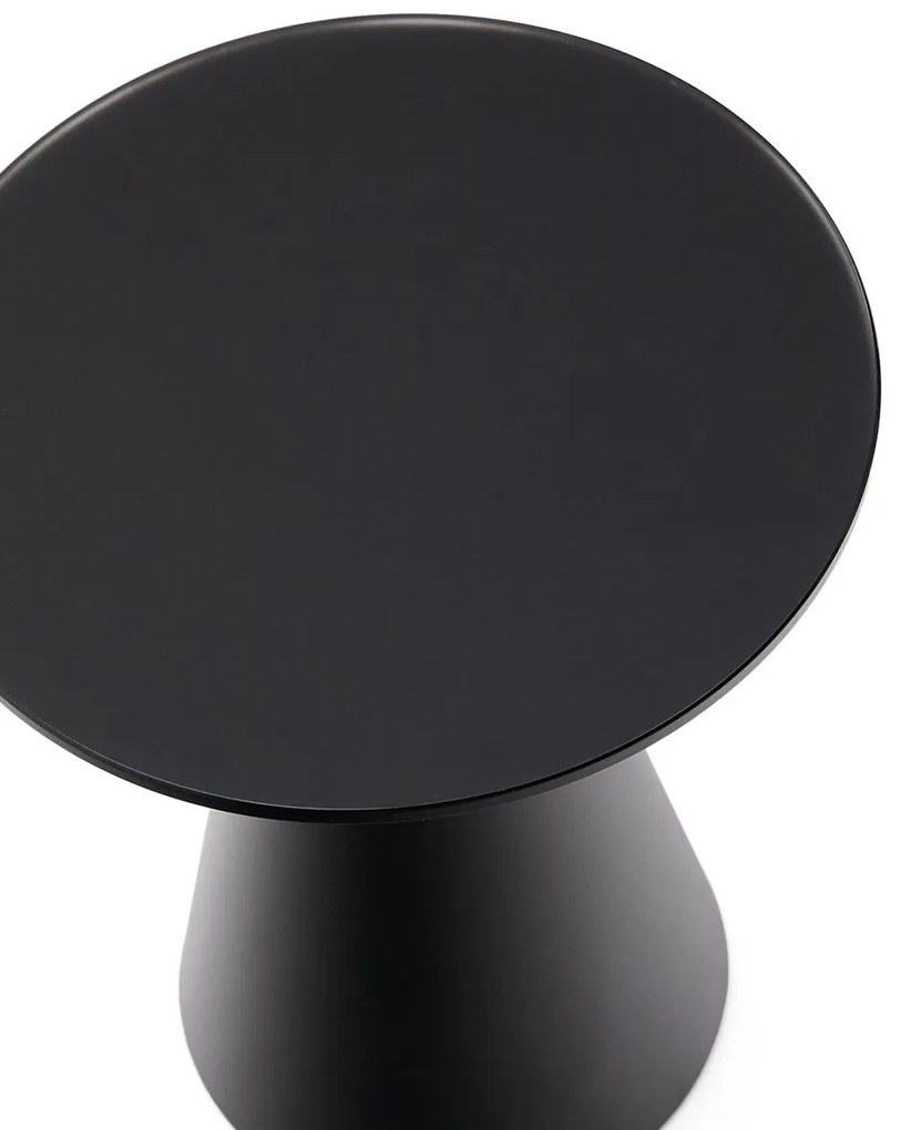 Kave Home Wilshire Ronde Bijzettafel Mat Glas Zwart 30 Cm - 30 X 30cm.