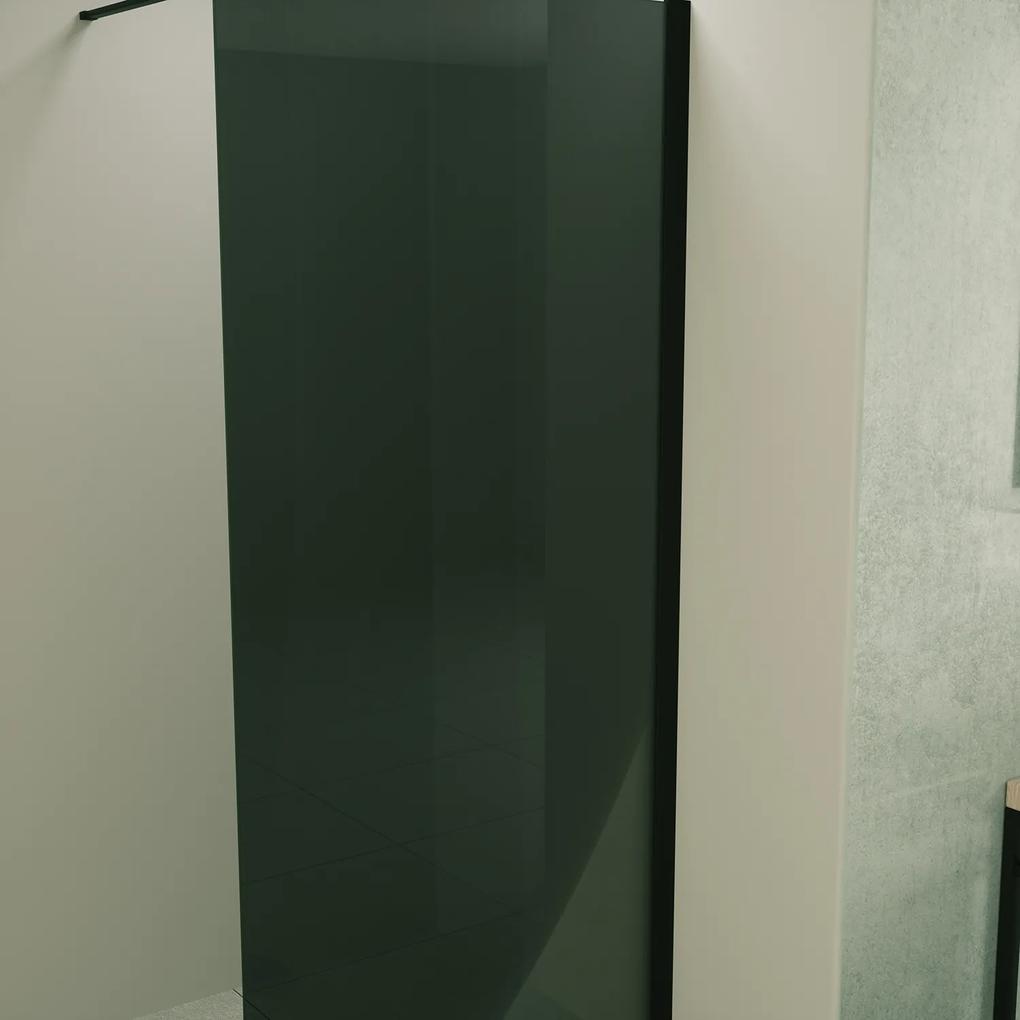 Mueller Slimline inloopdouche 90cm rookglas anti-kalk inclusief mat zwart profiel & stang