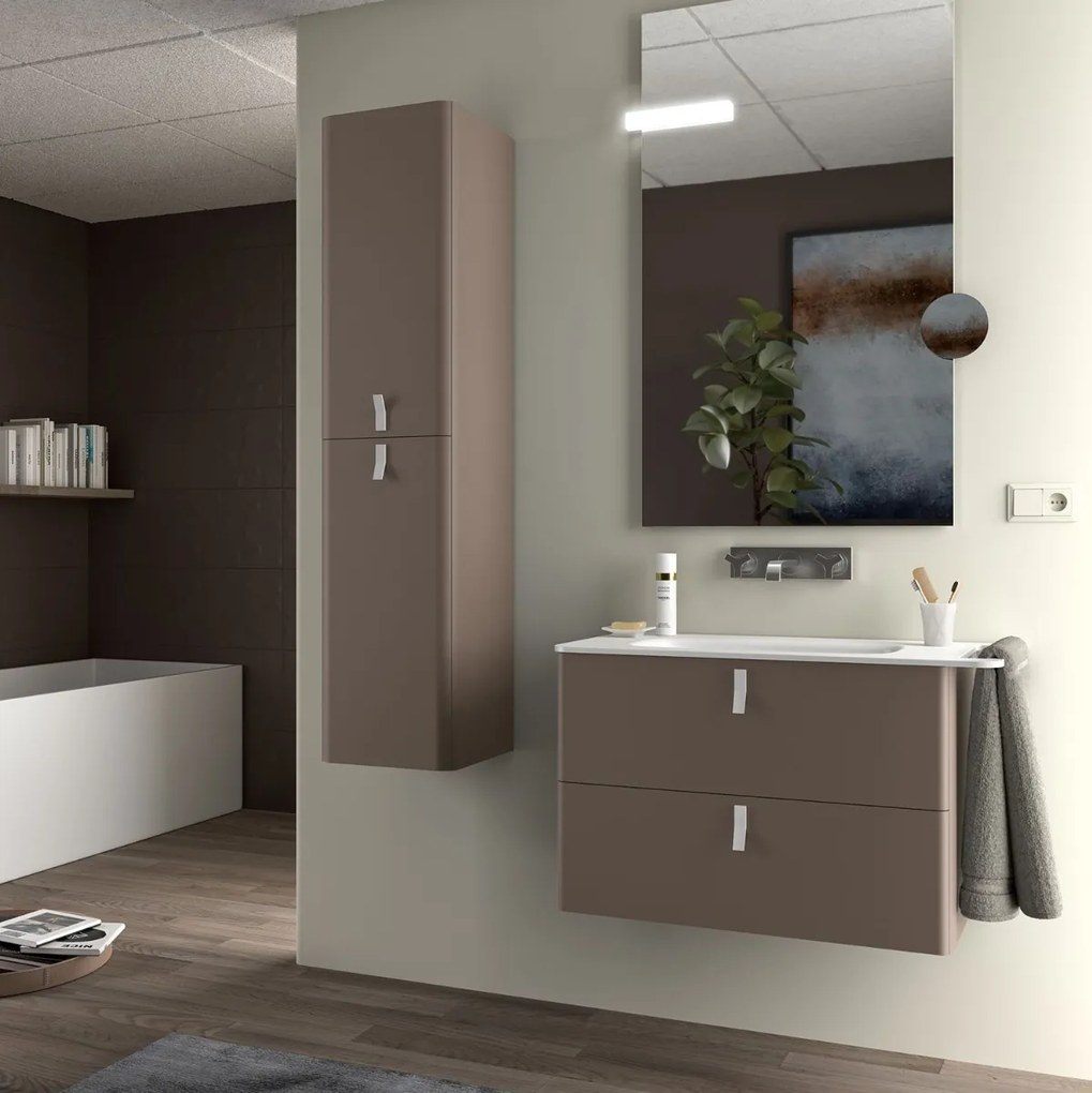 Muebles Unique badmeubel 80cm castano met witte grepen