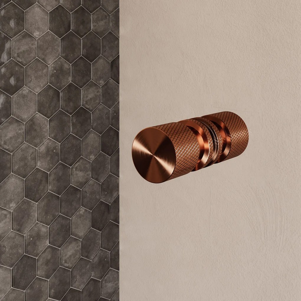 Brauer Void Carving profielloze nisdeur 90cm met draaideur 60cm aan muur koper geborsteld PVD