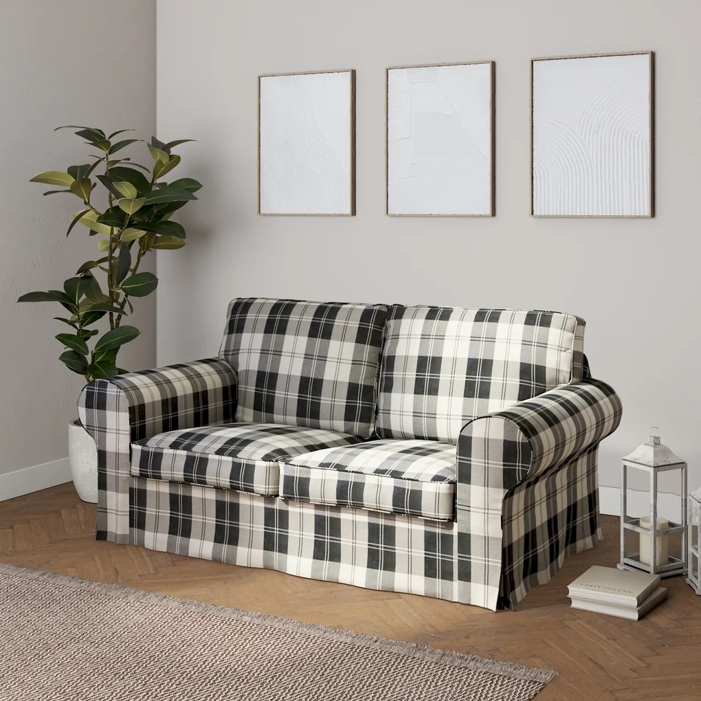 Dekoria IKEA hoes voor Ektorp 2-zits slaapbank - NIEUW model, zwart-wit