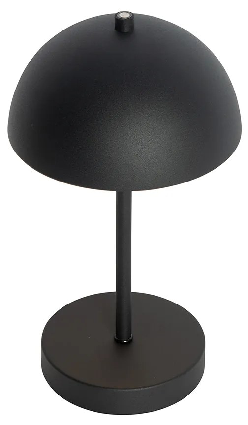 Set van 2 buiten tafellampen mushroom zwart oplaadbaar - Keira