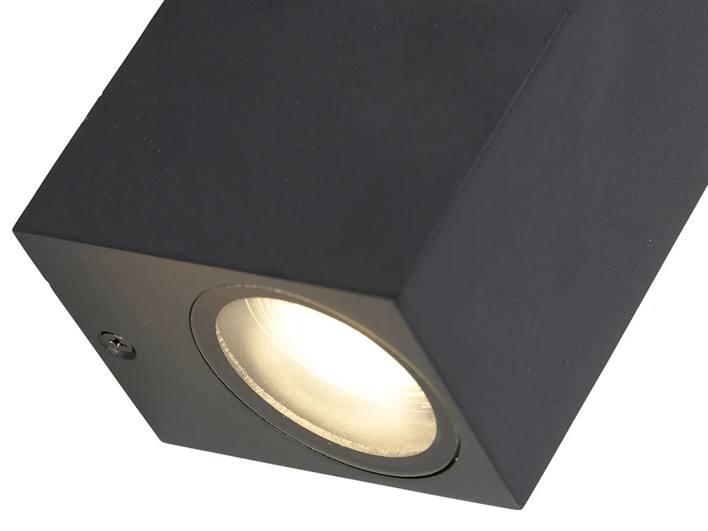Moderne wandlamp zwart 2-lichts IP44 - Baleno