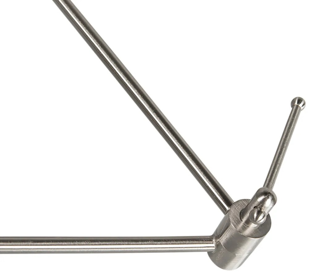 Smart hanglamp staal met kap 35 cm wit incl. 2 Wifi A60 - Blitz