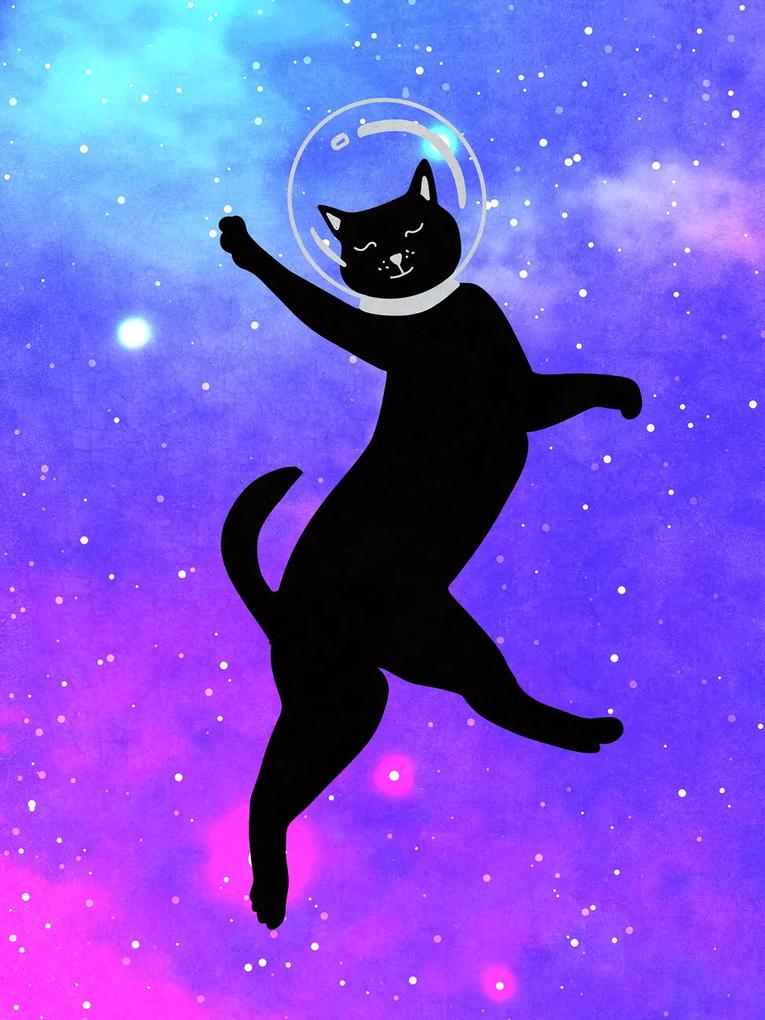 Ilustratie Happy Space Cat, Raissa Oltmanns, (30 x 40 cm)
