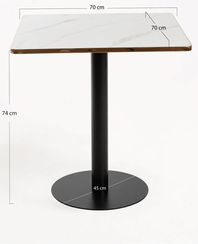Tafel Firro Vierkant 70cm Zwart