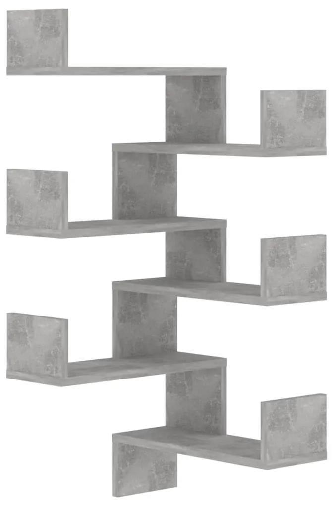 vidaXL Hoekwandschappen 2 st 40x40x50 cm spaanplaat betongrijs