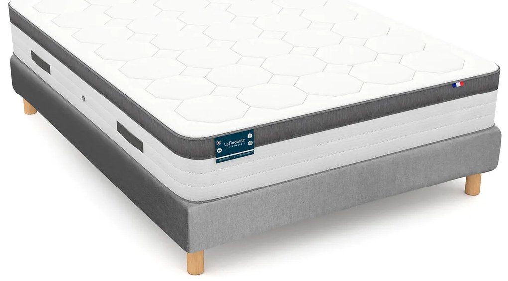 Set van bedbodem en Premium-matras met 1134 veren, stevige ondersteuning met traagschuim