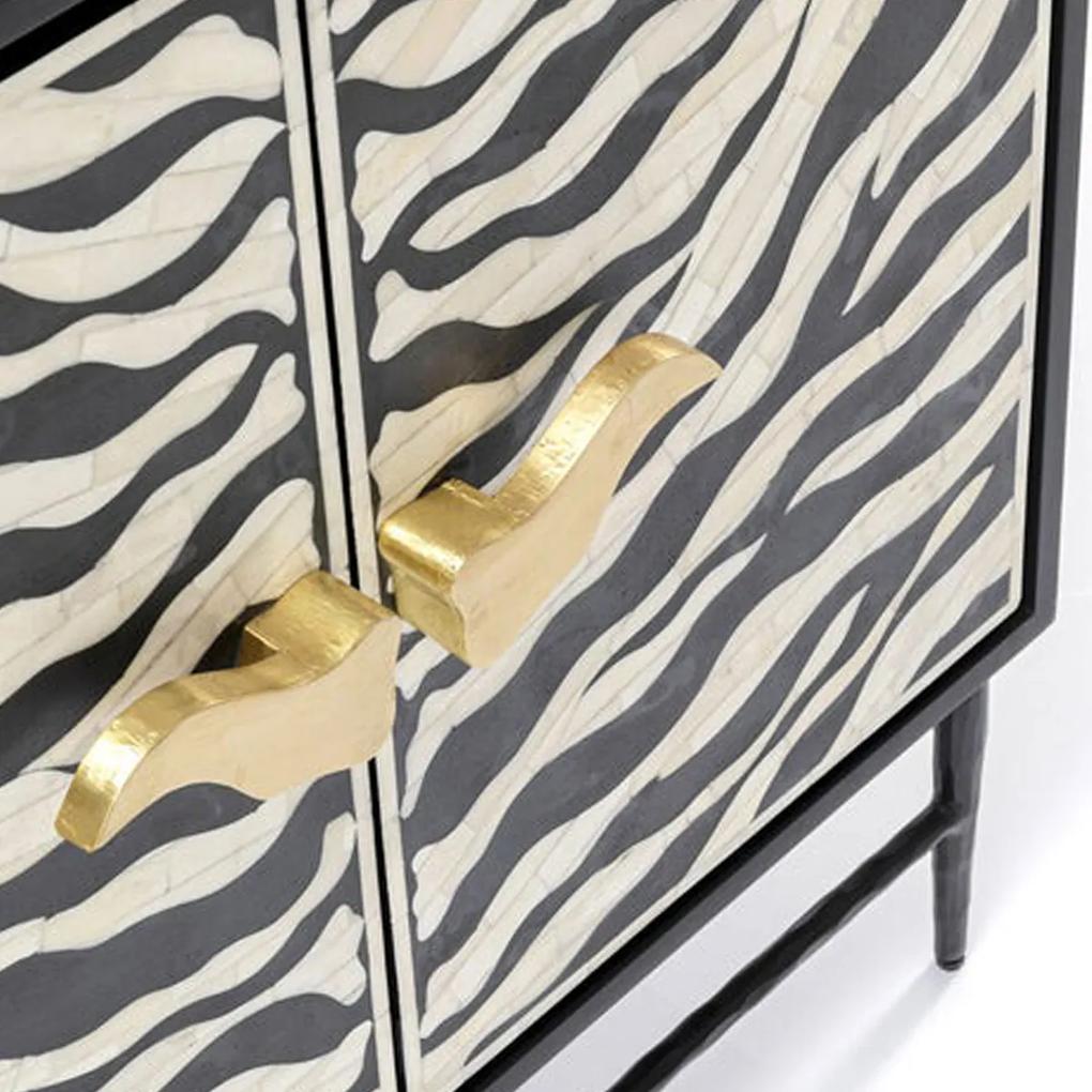 Kare Design Zebra Design Dressoir Zwart Wit Zebra - 160x40x80cm.