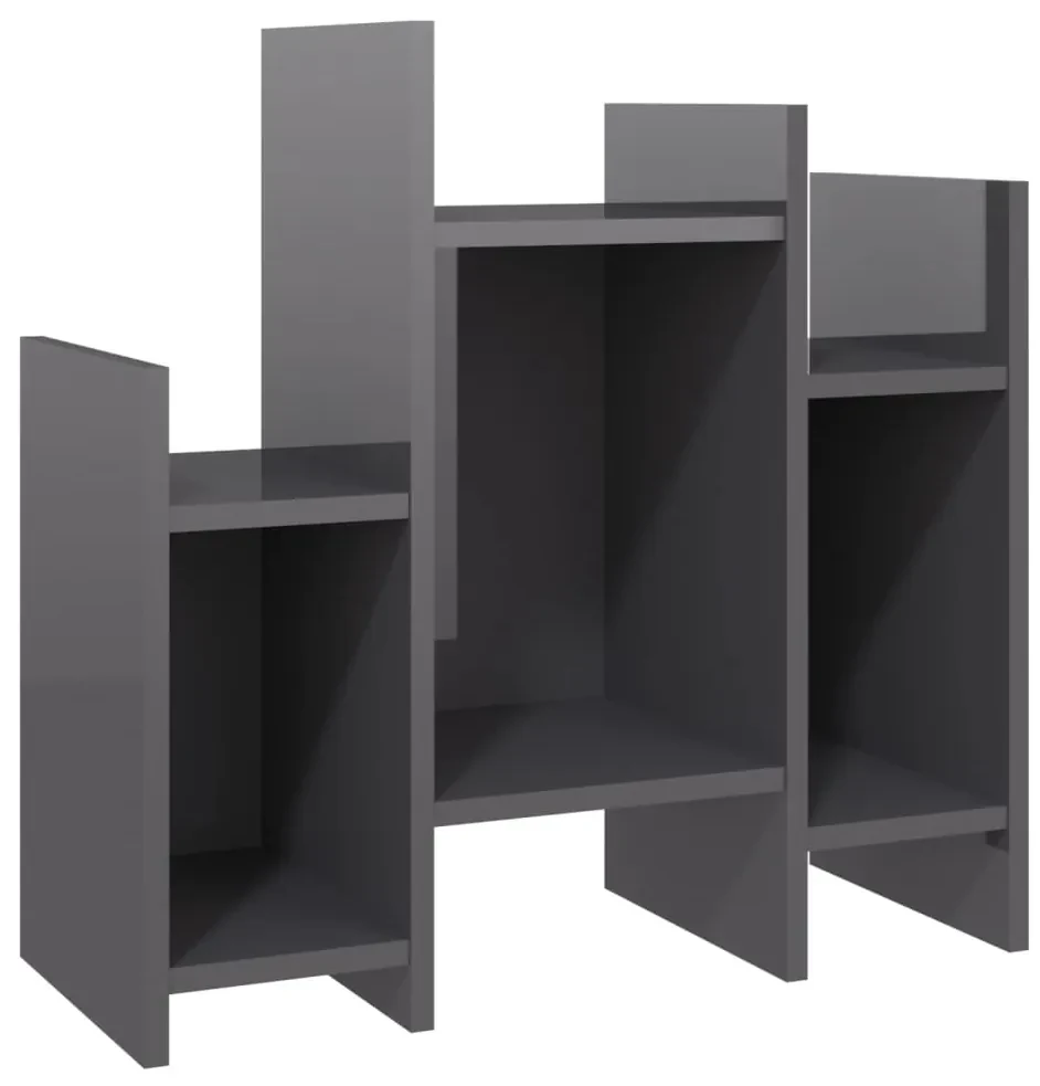 vidaXL Bijzetkast 60x26x60 cm spaanplaat hoogglans grijs