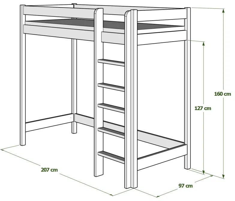 Kinderen Blauw Hoogslaper - Bobby Voor Kinderen Kinderen Junioren 5059914014103 Children's Beds Home, 160x80, Geen Children's Beds Home Dennenhout
