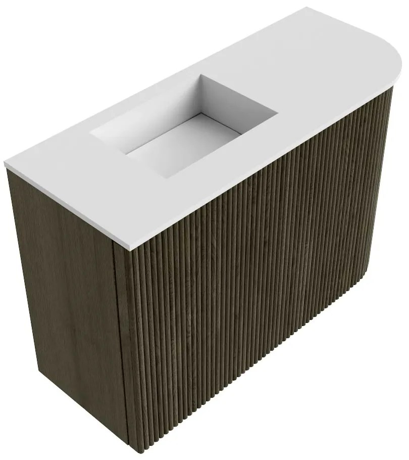 Mondiaz Joya 60cm toiletmeubel ronding rechts shadow met wastafel faye links 1 kraangat talc